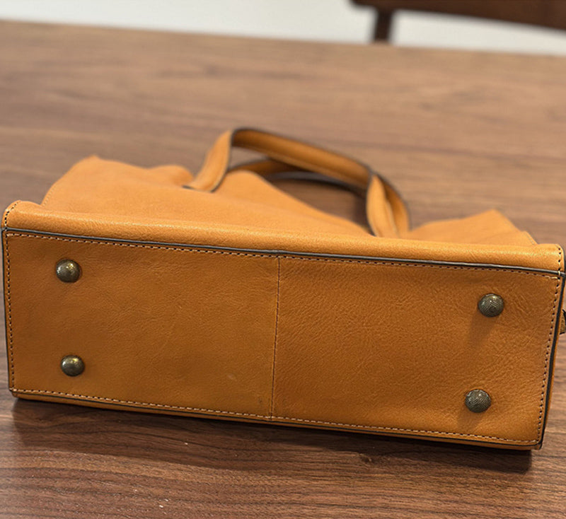 Full Grain Leather Tote Bag Casual Leather Shoulder Bag Stylish Women Leather Handbag Gift for Her